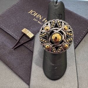 John Hardy Two-Tone Floral Dome Ring in Silver and Gold